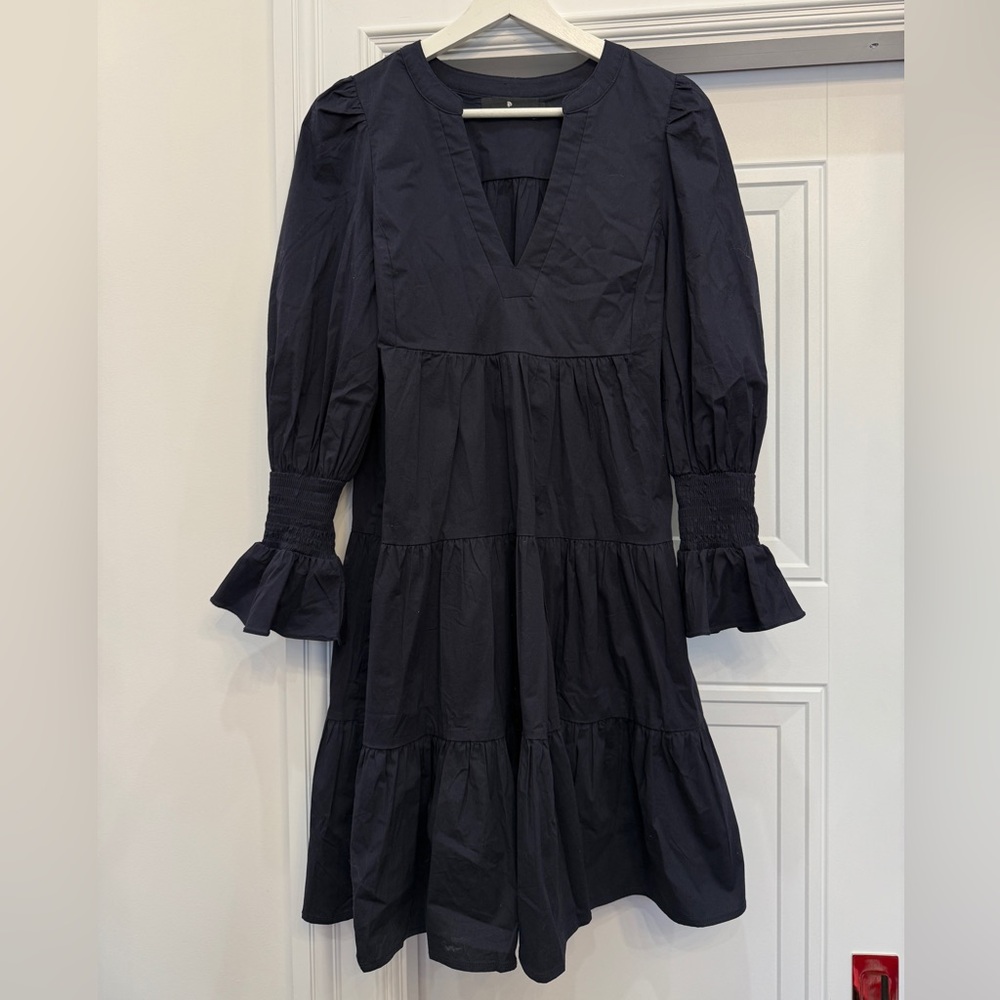 POMANDER PLACE Navy Cotton Poplin Kenzo Dress XS navy Tuckernuck Ret $98